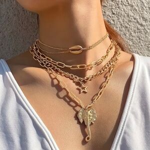 Trending Vogue Boho Vogue  Chain & Elephant Layer Necklace